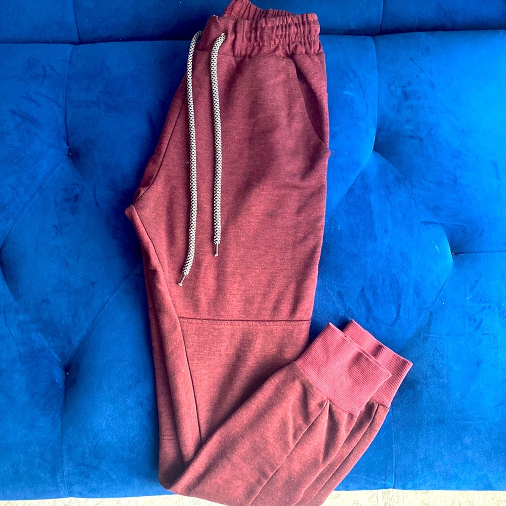 Burgundy Joggers Mens Small